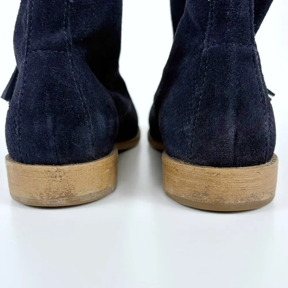 Tamaris Cigarra Suede Leather Ankle Boots in Blue Size 39
